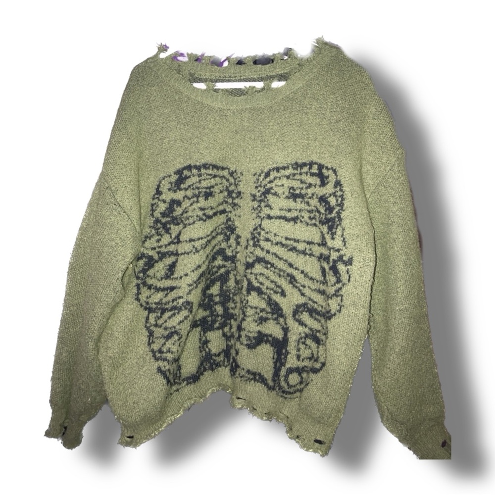 Edgy Vintage Skeleton Sweater